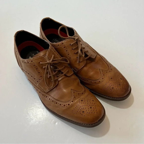 Rockport Trutech Brown Wingtip Lace-up Loafers Size 10.5 Men’s Dress Shoe Work - Picture 5 of 12